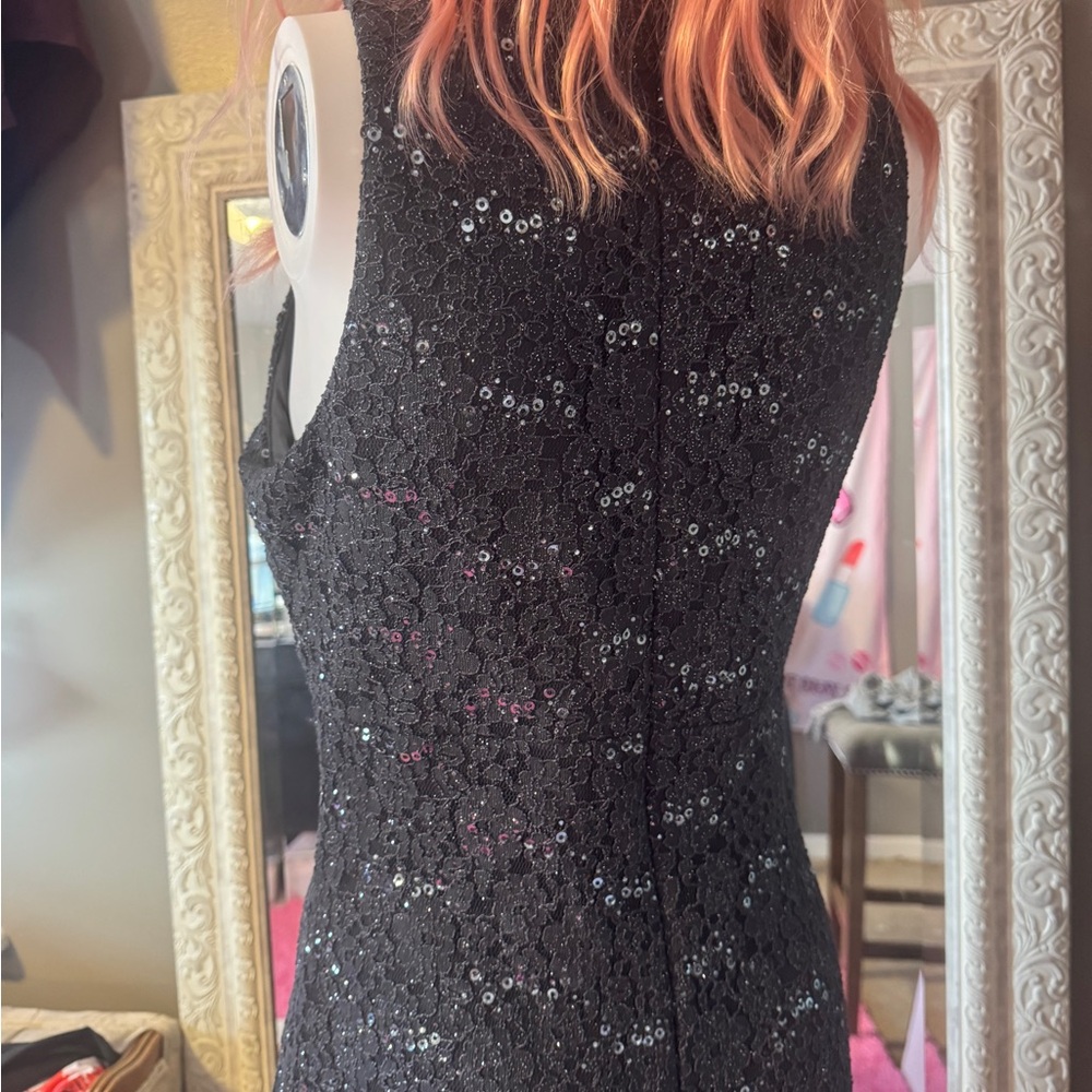 NW nightway charcoal sequin lined sleeveless mid length dress - Picture 16 of 17